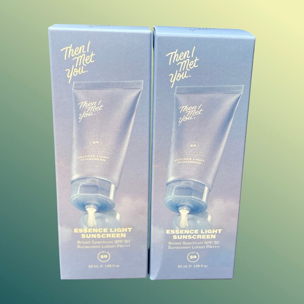 Then I Met You Essence Light Sunscreen SPF 50 Lot x2 Full Size 1.69oz Hyaluronic